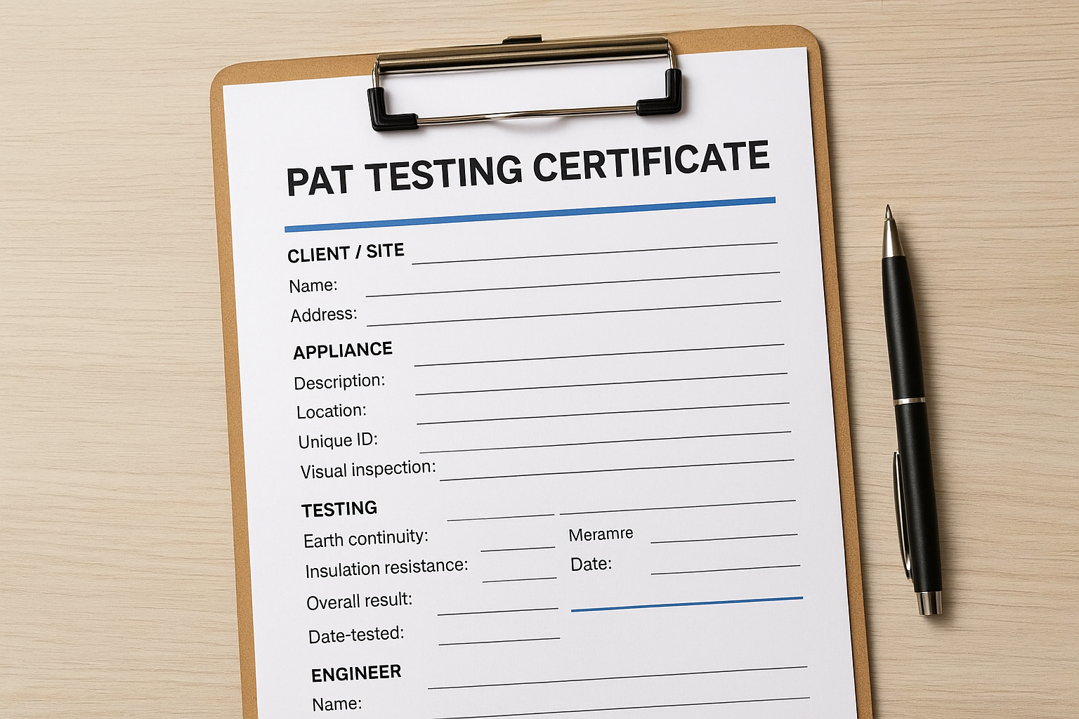 What every PAT testing certificate template should include
