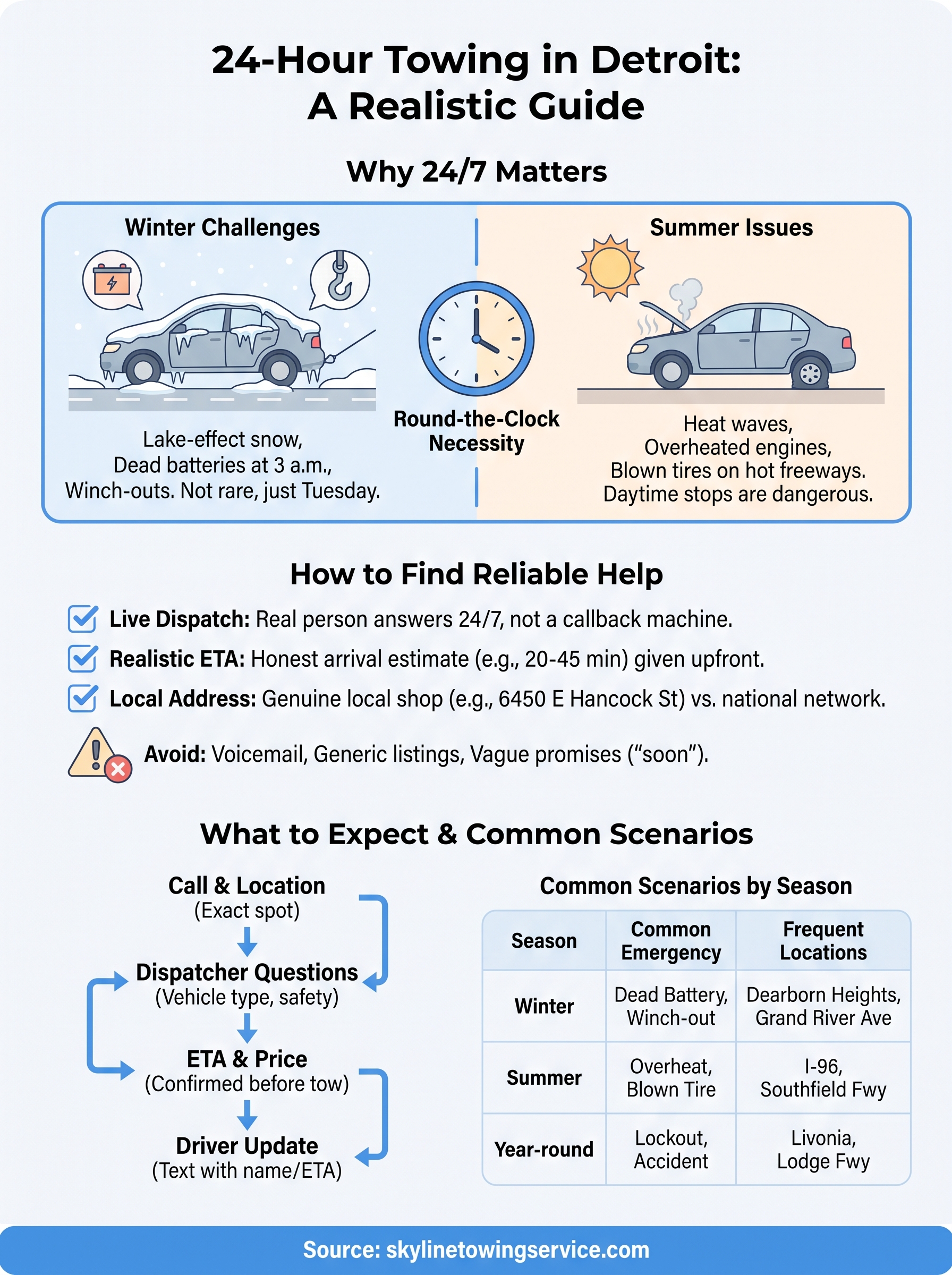 24 hour towing near me infographic
