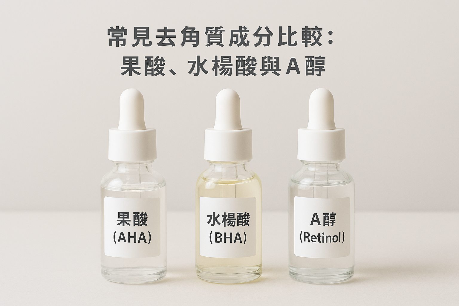 常見去角質成分比較:果酸、水楊酸與A醇