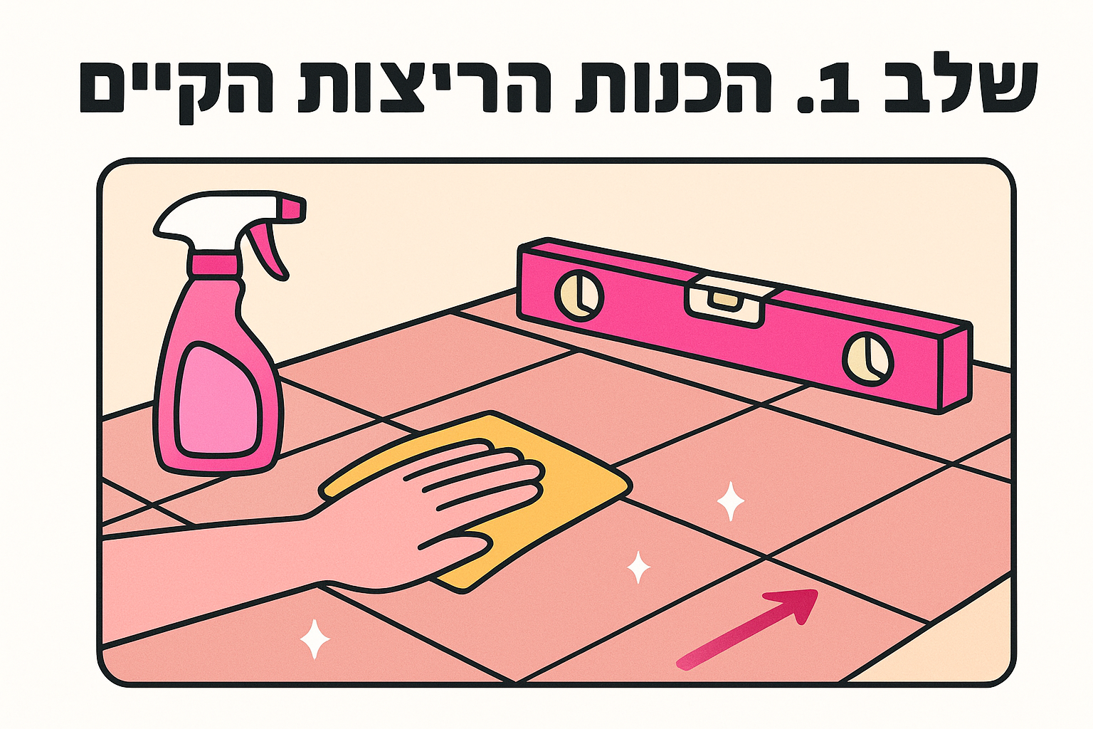 שלב 1. הכנת הריצוף הקיים