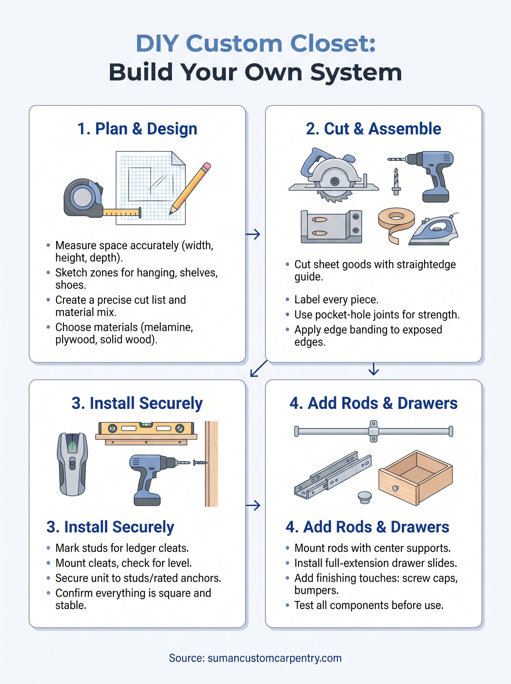custom closets diy infographic