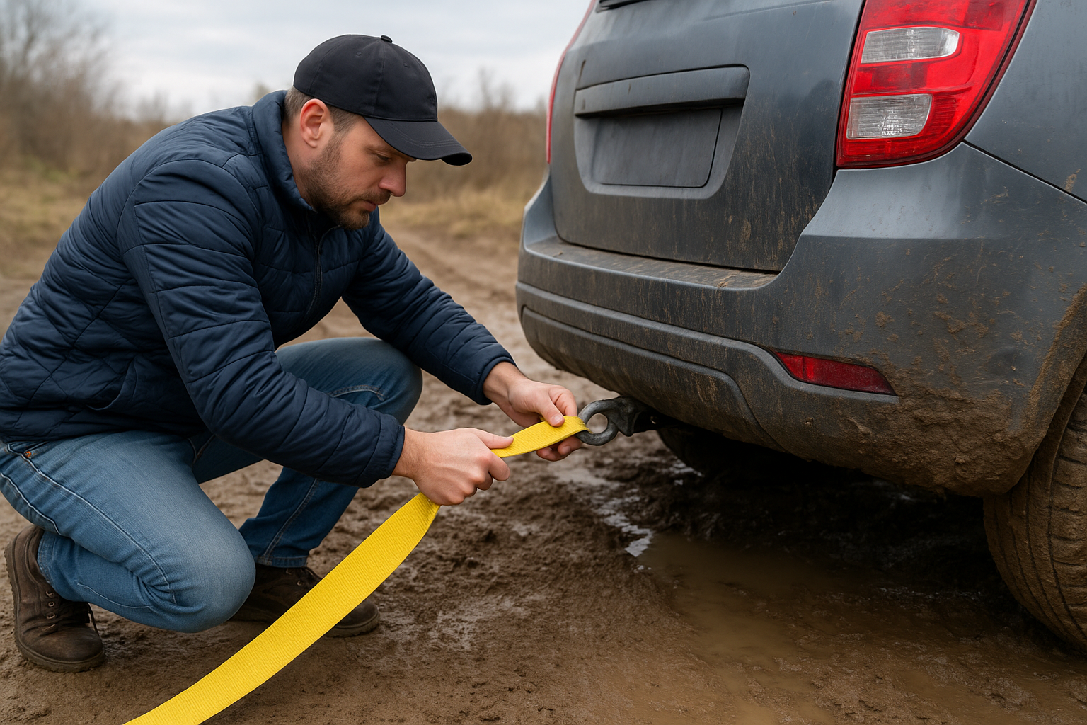 Step 4. Hook up a tow strap or call for a winch-out