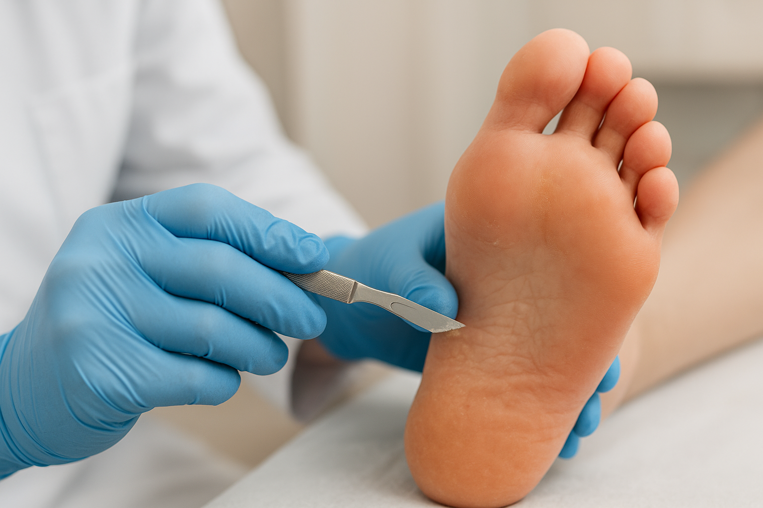 How podiatrists remove calluses step by step