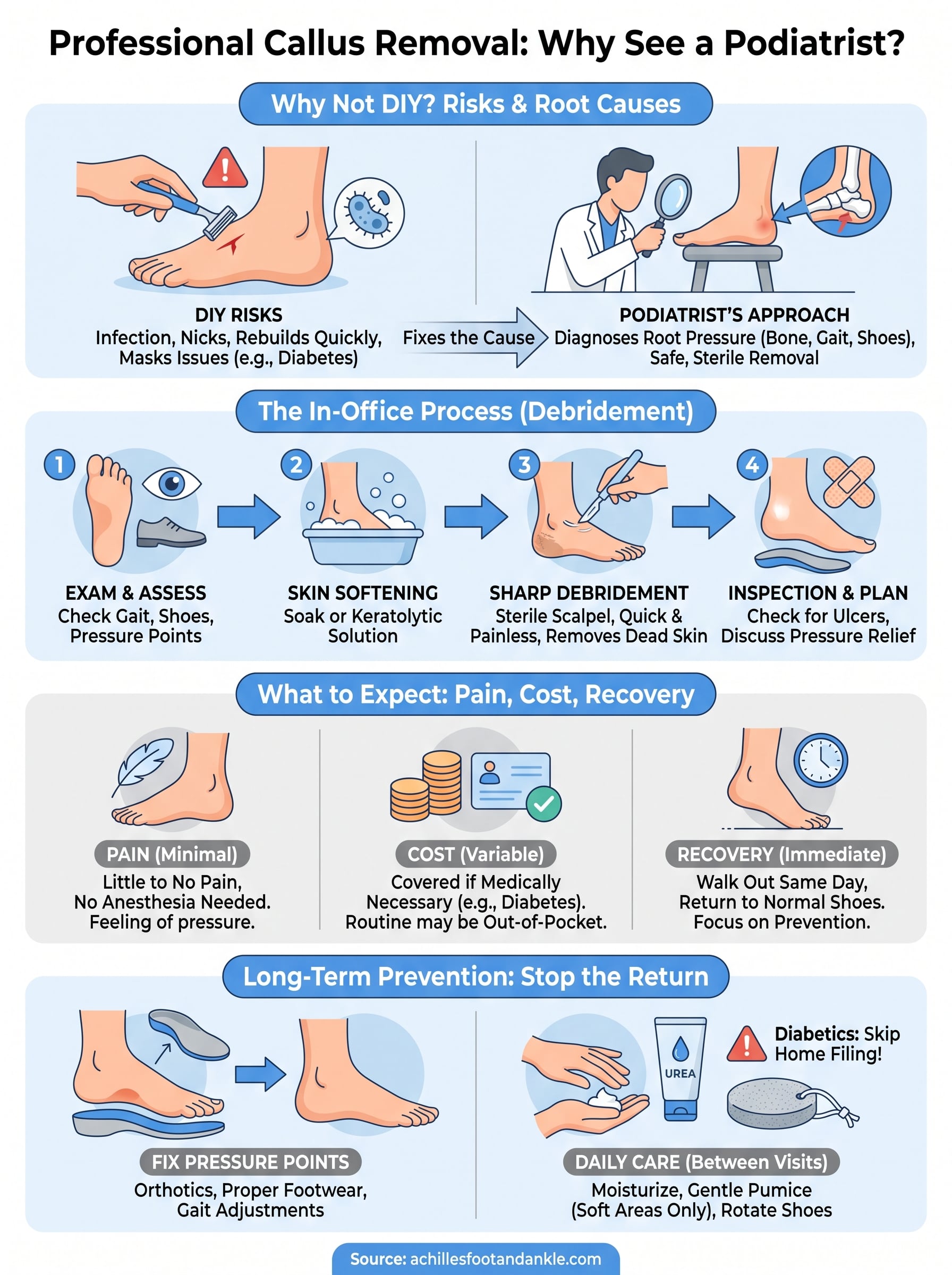 foot doctor remove calluses infographic