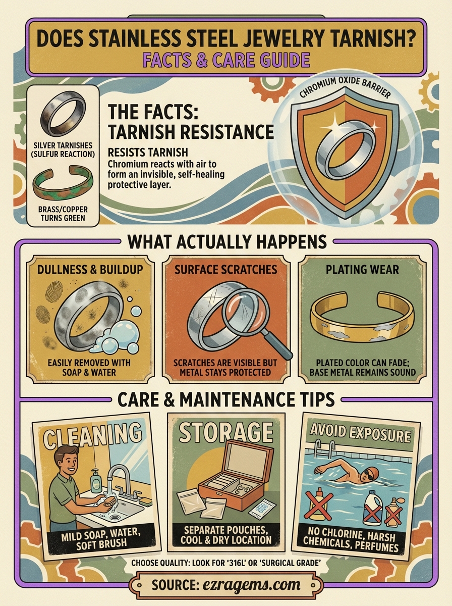 does stainless steel jewelry tarnish infographic