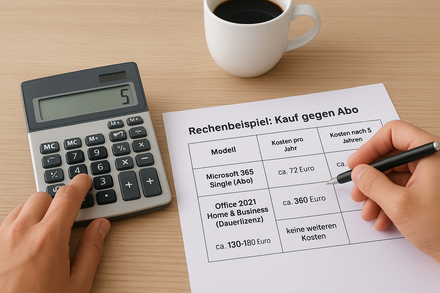 Rechenbeispiel: Kauf gegen Abo