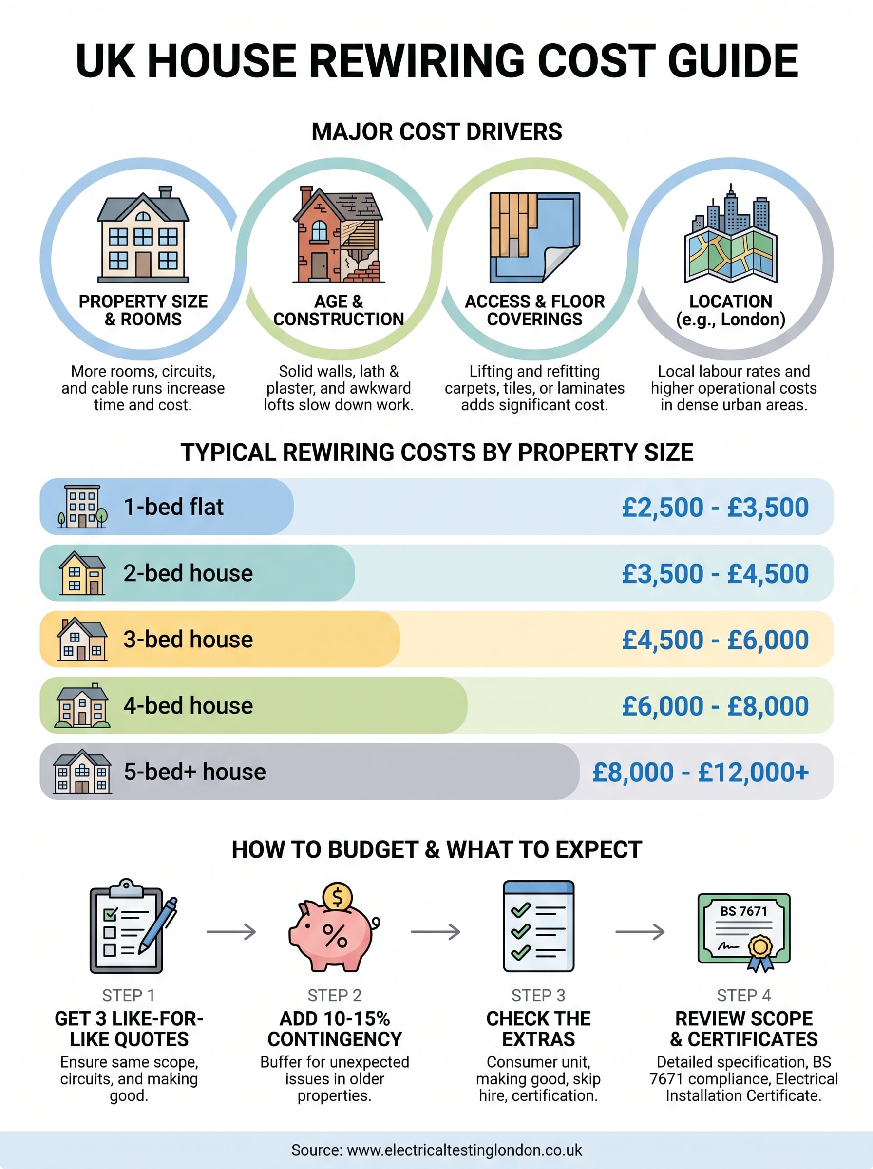 how much does house rewiring cost infographic