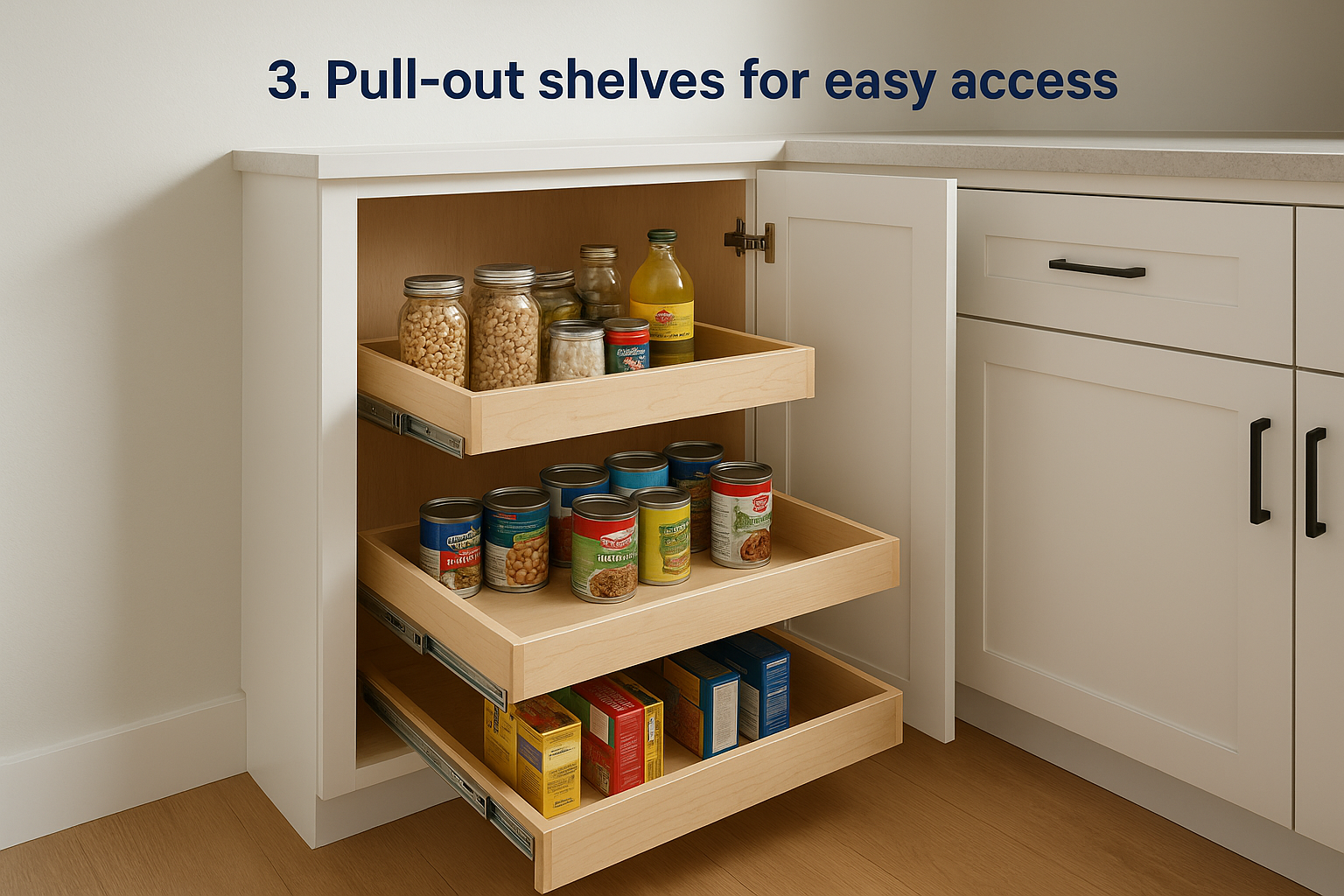 3. Pull-out shelves for easy access