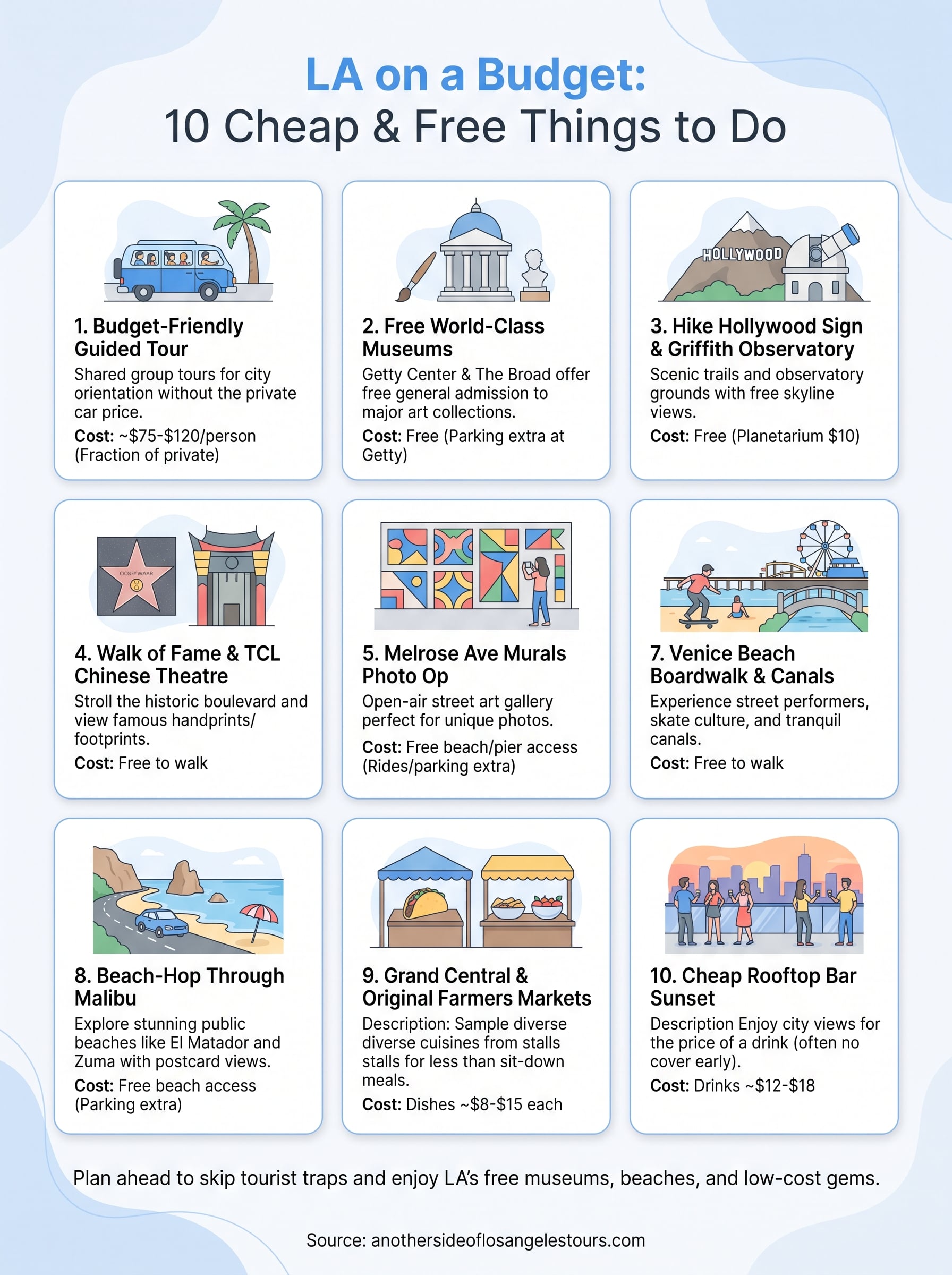 cheap things to do in los angeles california infographic