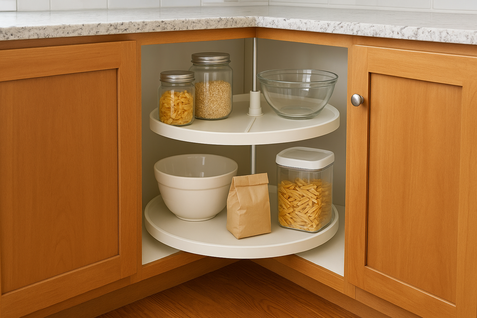 5. Corner shelving and lazy Susans