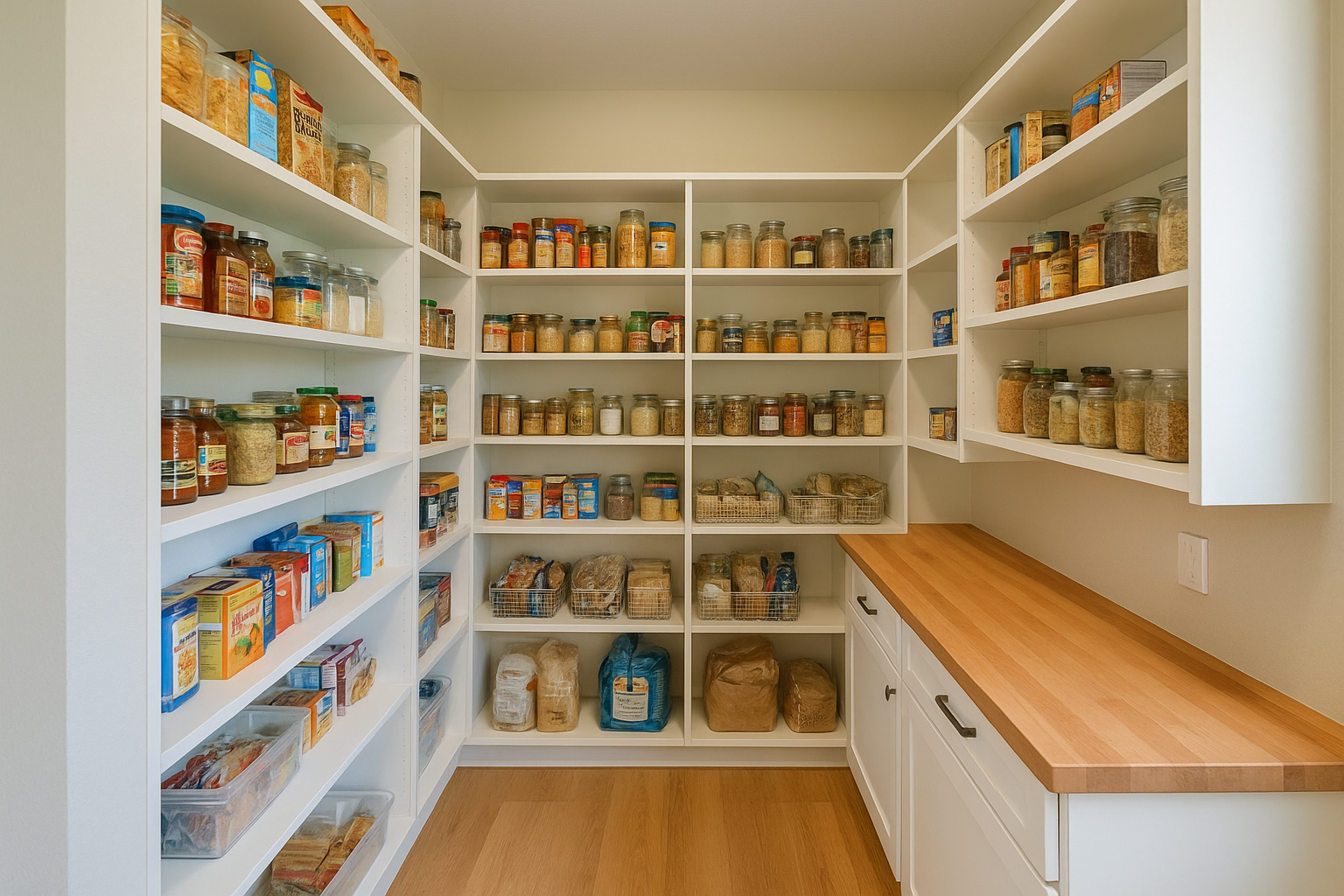 7. Walk-in pantry shelving systems
