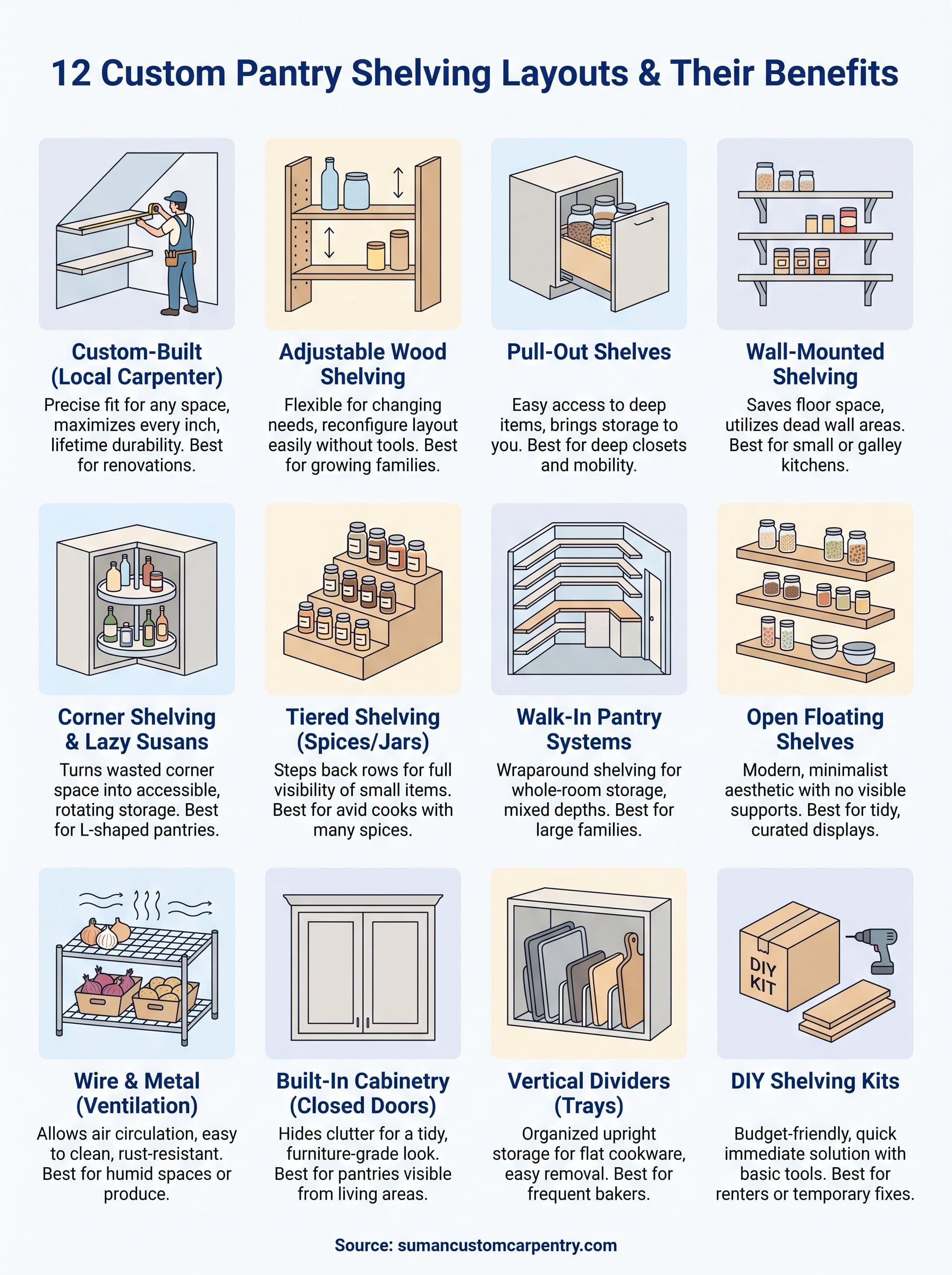 custom pantry shelving infographic