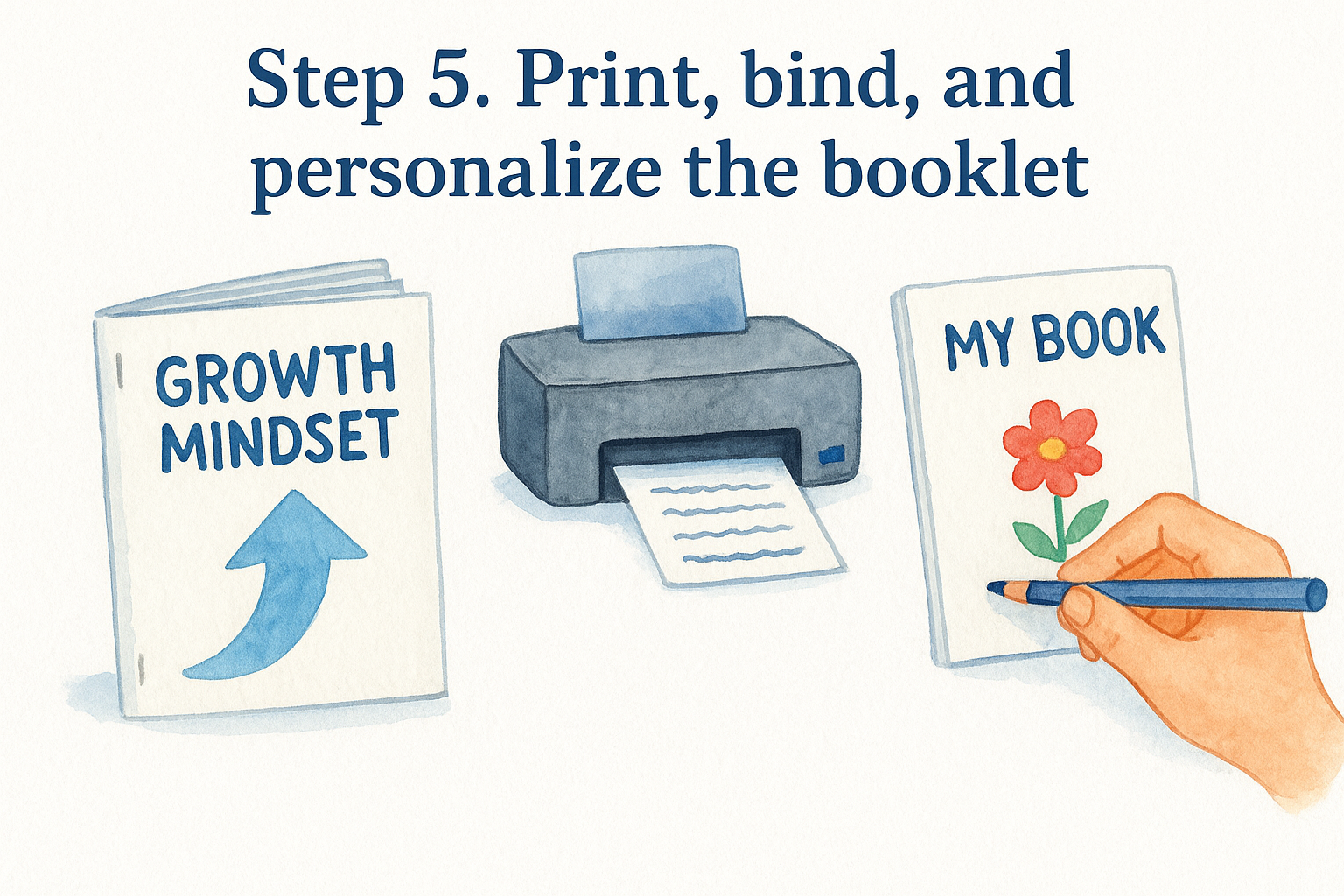 Step 5. Print, bind, and personalize the booklet