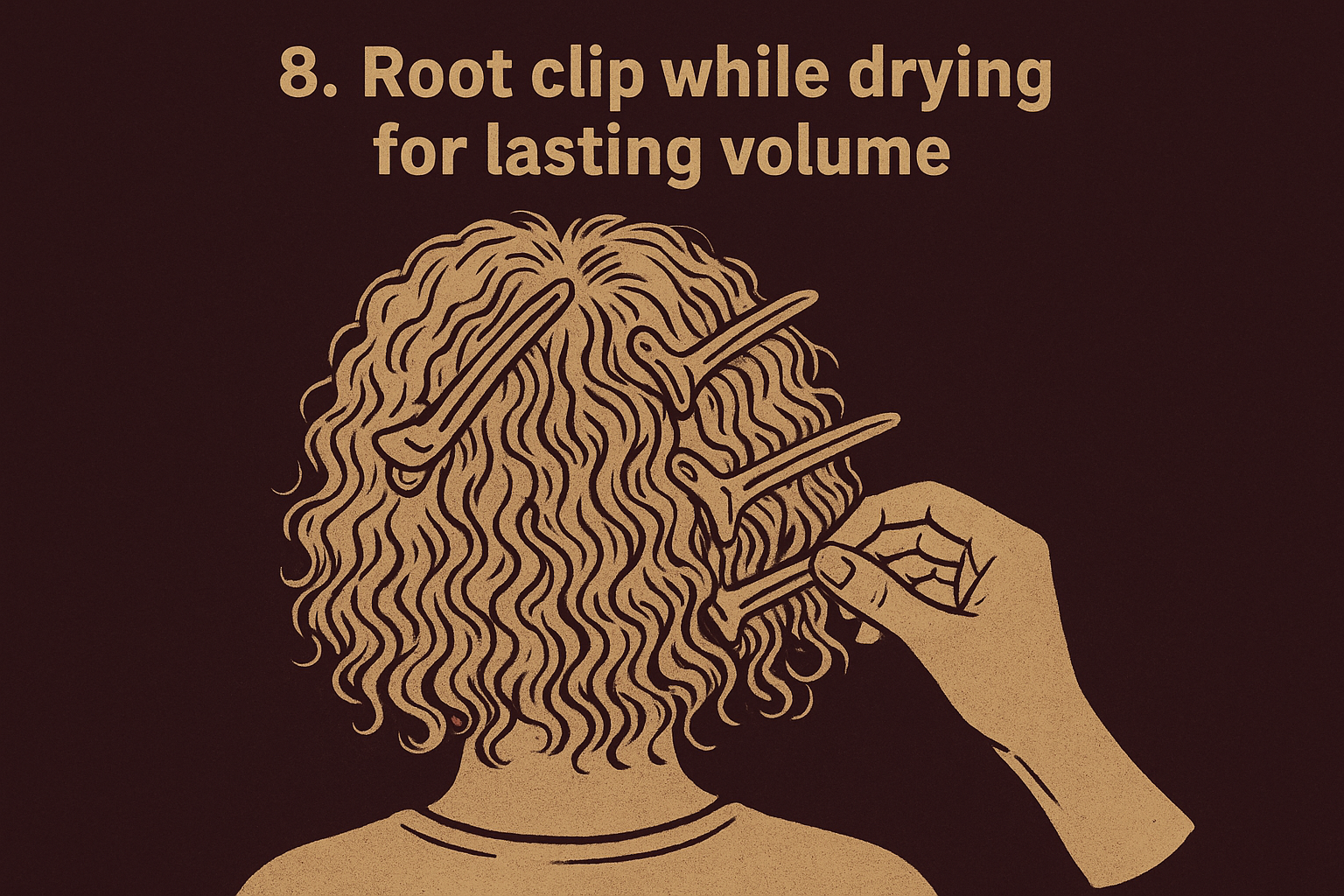 8. Root clip while drying for lasting volume