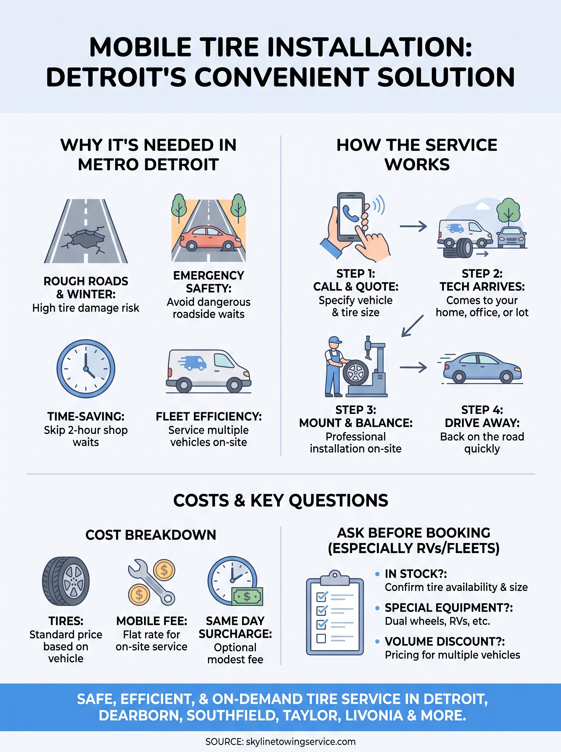 mobile tire installation service infographic