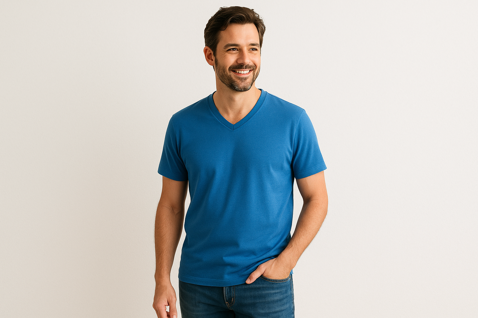 1. SÖMNAD Supima Cotton V-Neck Tee