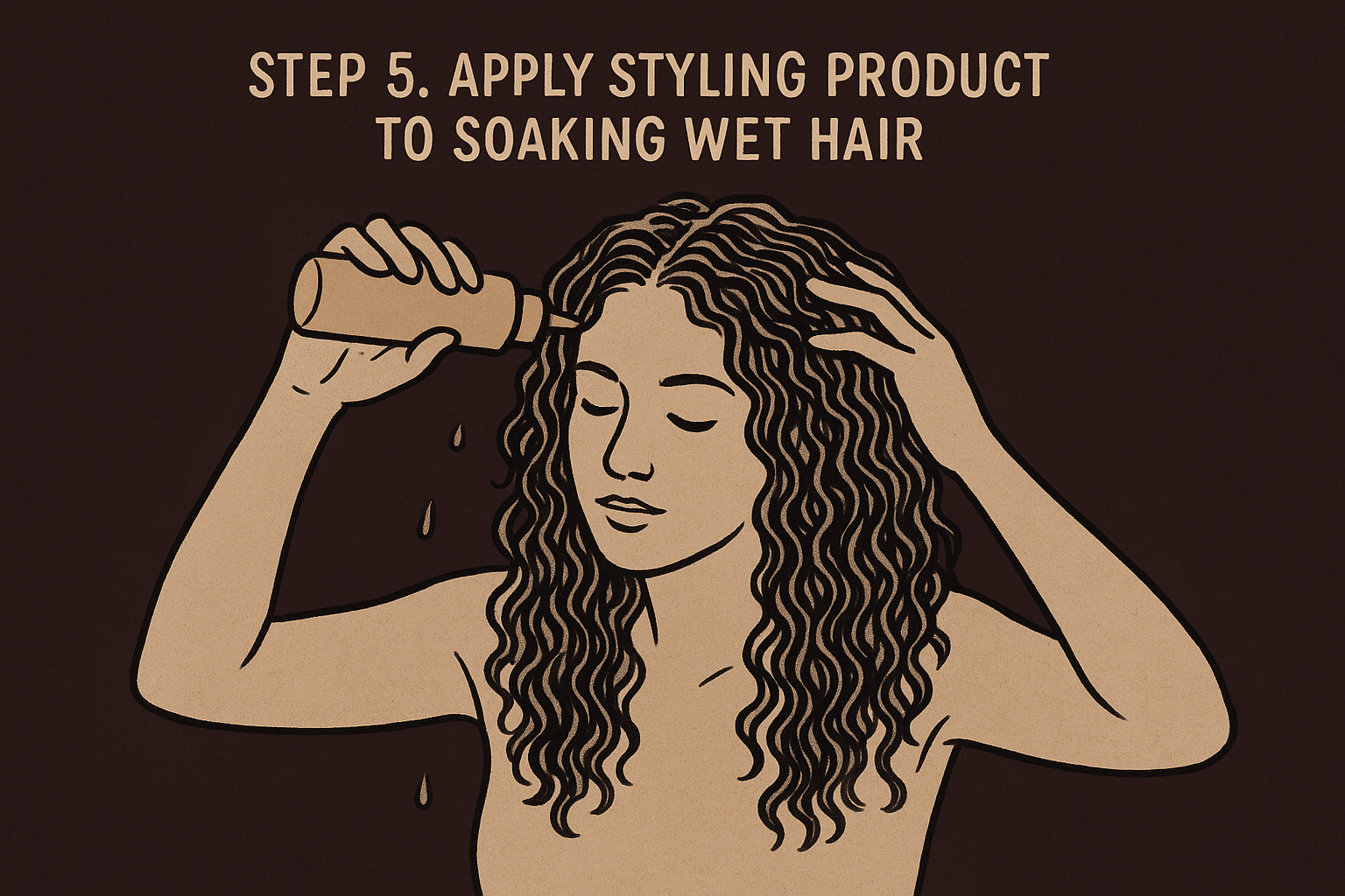 Step 5. Apply styling product to soaking wet hair