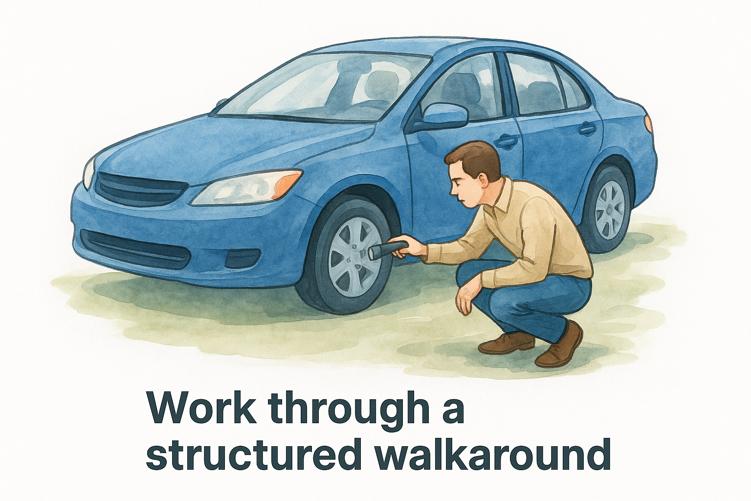 Work through a structured walkaround