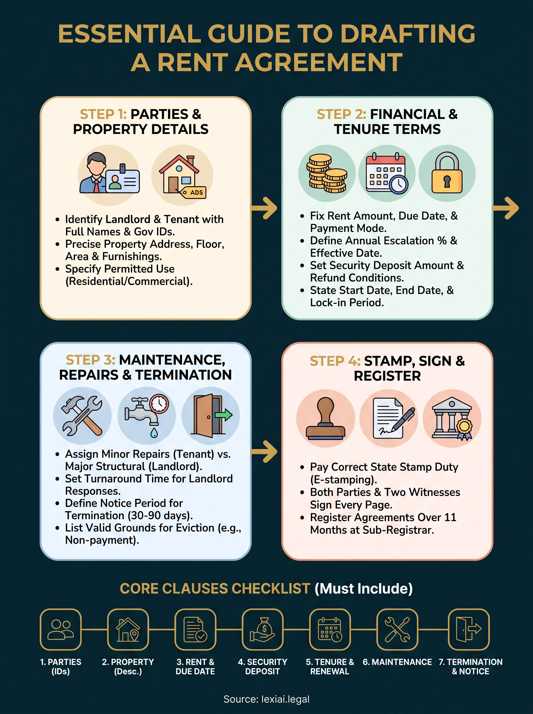 rent agreement format infographic