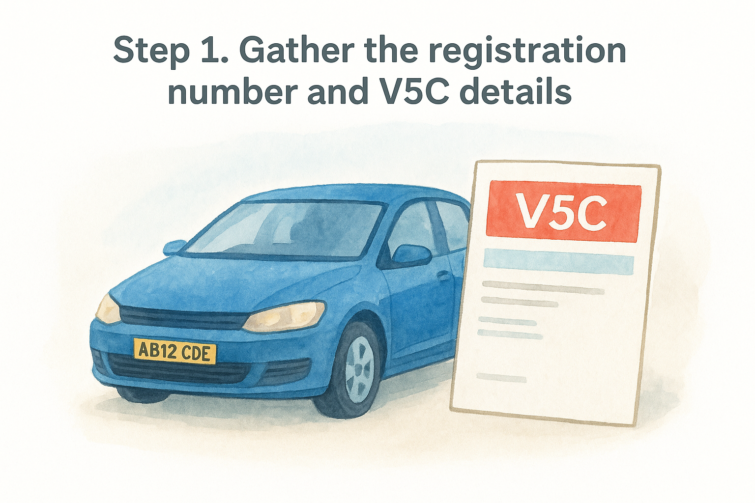 Step 1. Gather the registration number and V5C details