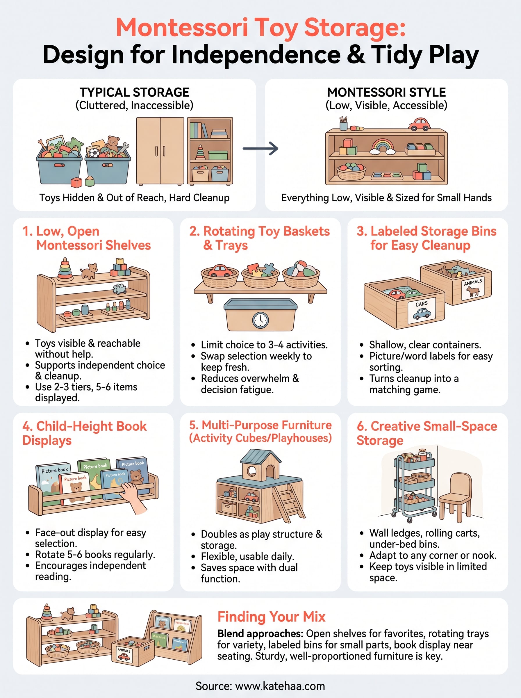 toy storage montessori infographic