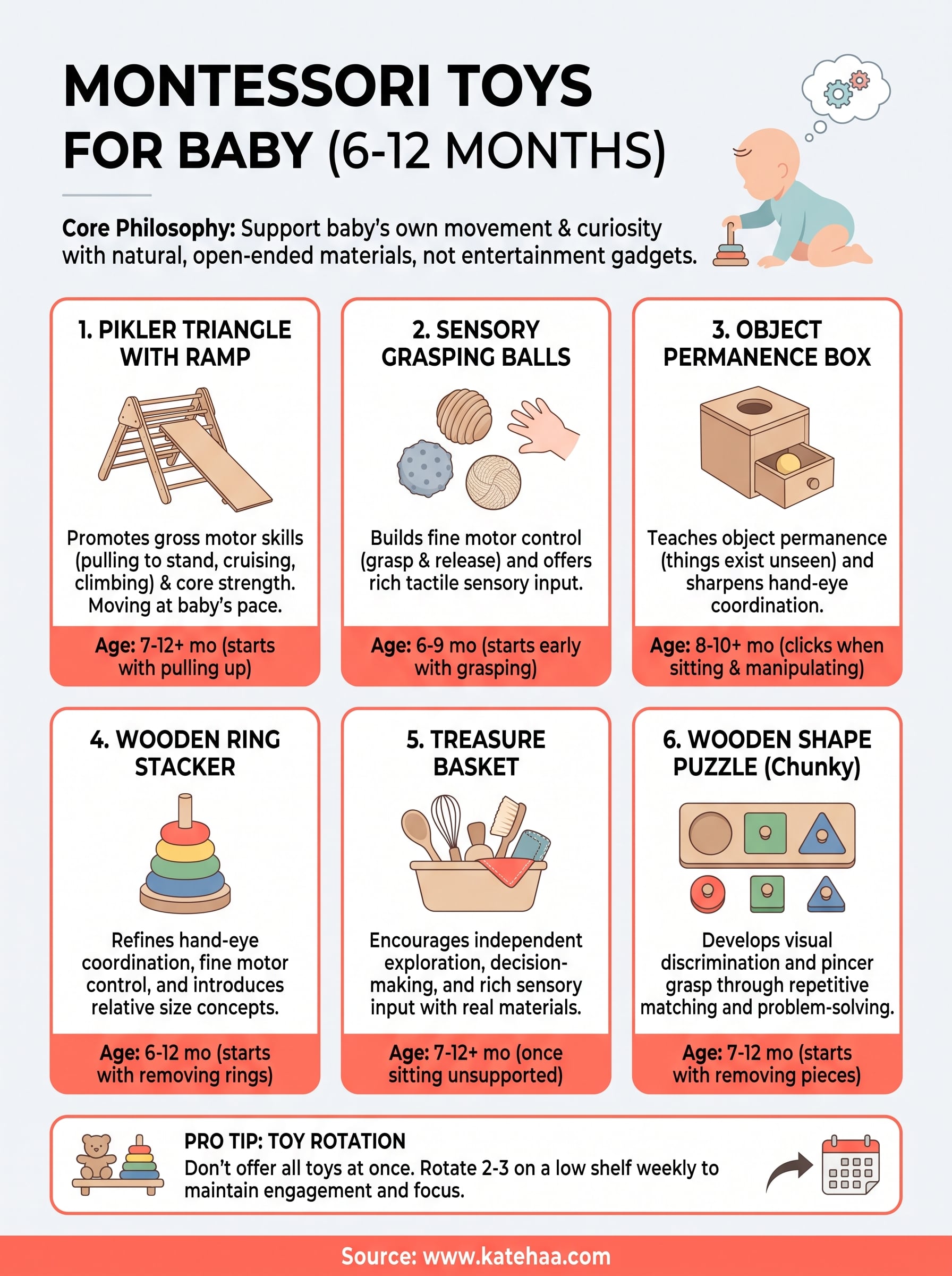 montessori 6 months toys infographic