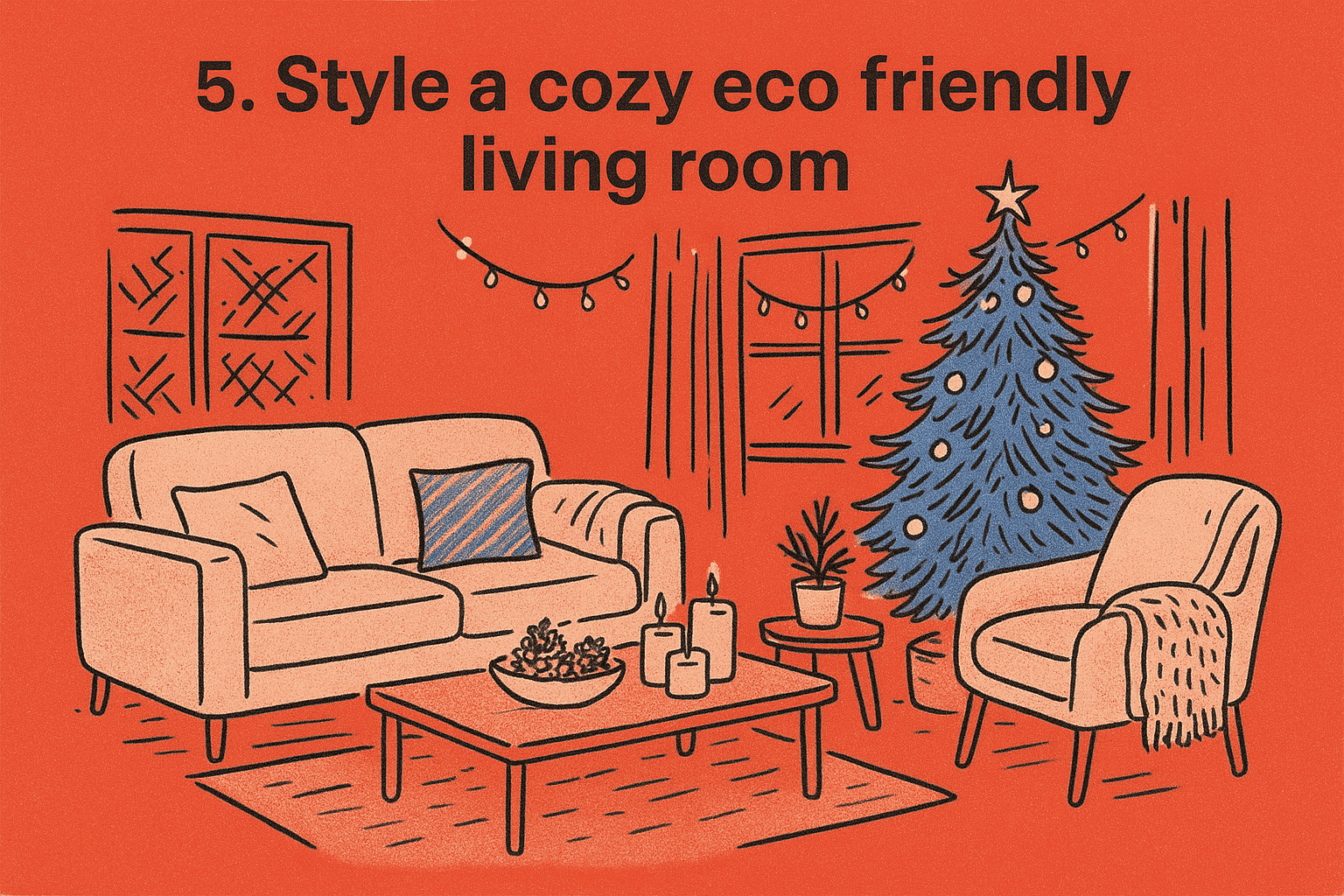 5. Style a cozy eco friendly living room