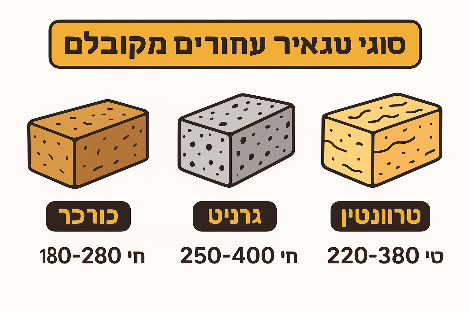 סוגי אבן טבעית נפוצים ומחירים מקובלים