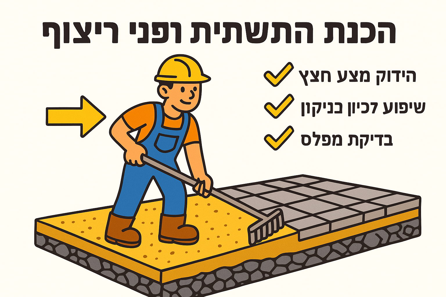 הכנת התשתית לפני ריצוף