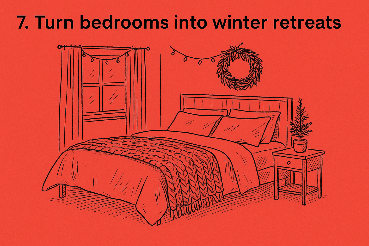7. Turn bedrooms into winter retreats
