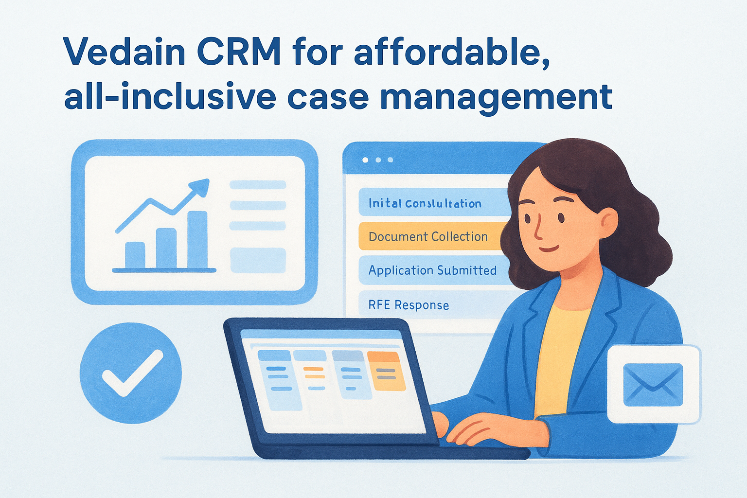 1. Vedain CRM for affordable, all-inclusive case management