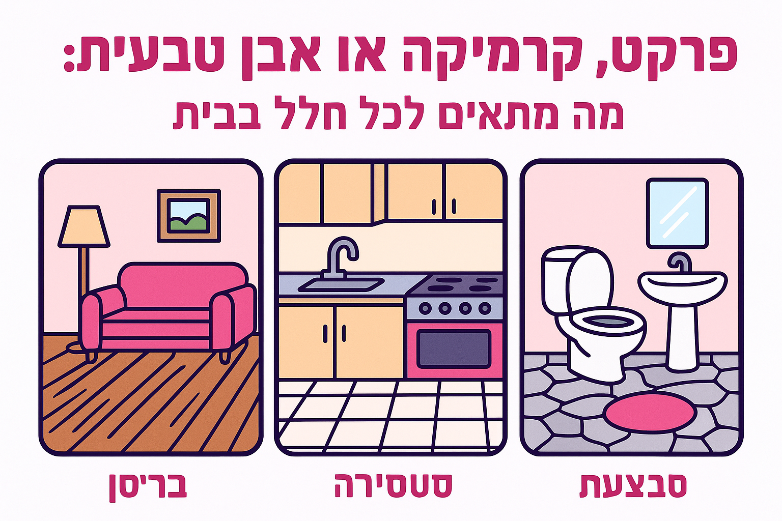פרקט, קרמיקה או אבן טבעית: מה מתאים לכל חלל בבית