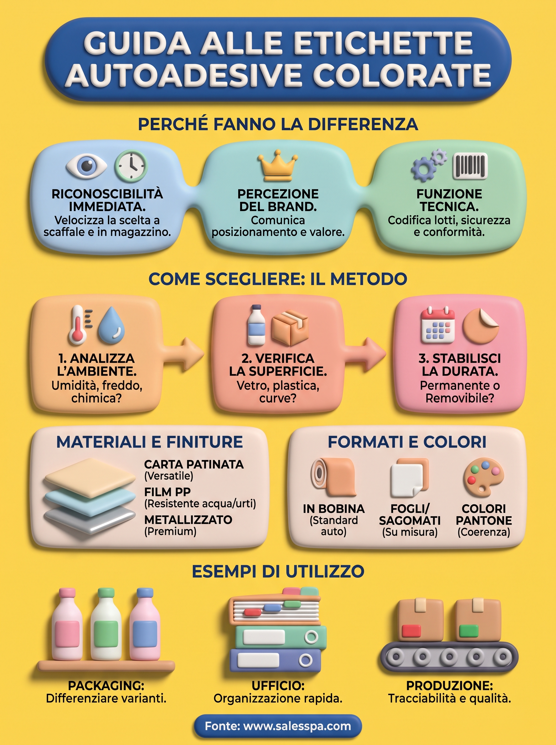 etichette autoadesive colorate infographic