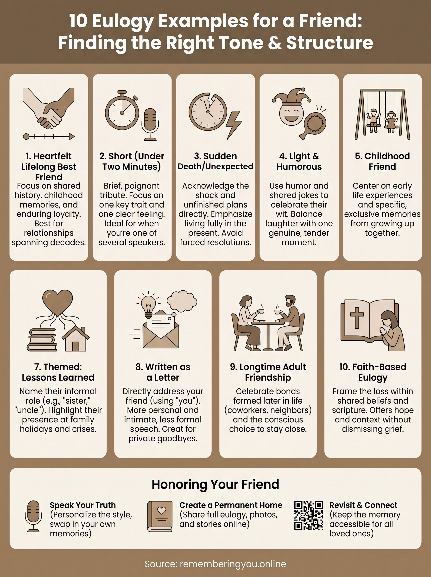 friend eulogy examples infographic