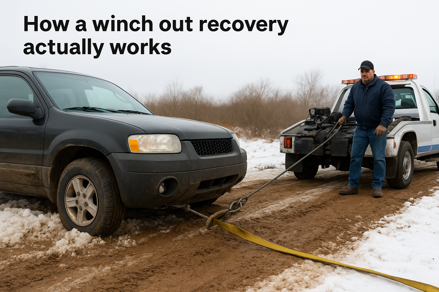 Winch Out Service near Me: Detroit's 24/7 Recovery Help How a winch out recovery actually works
