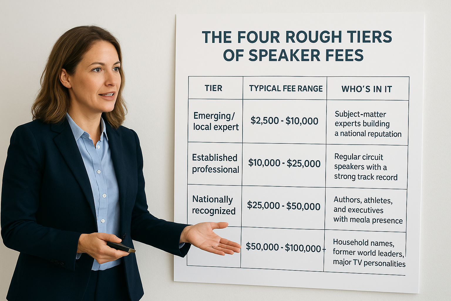 The four rough tiers of speaker fees