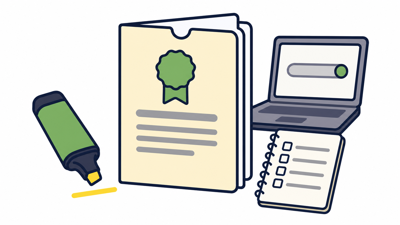 A notebook, acceptance packet, and laptop used to confirm the exact nursing entrance exam.