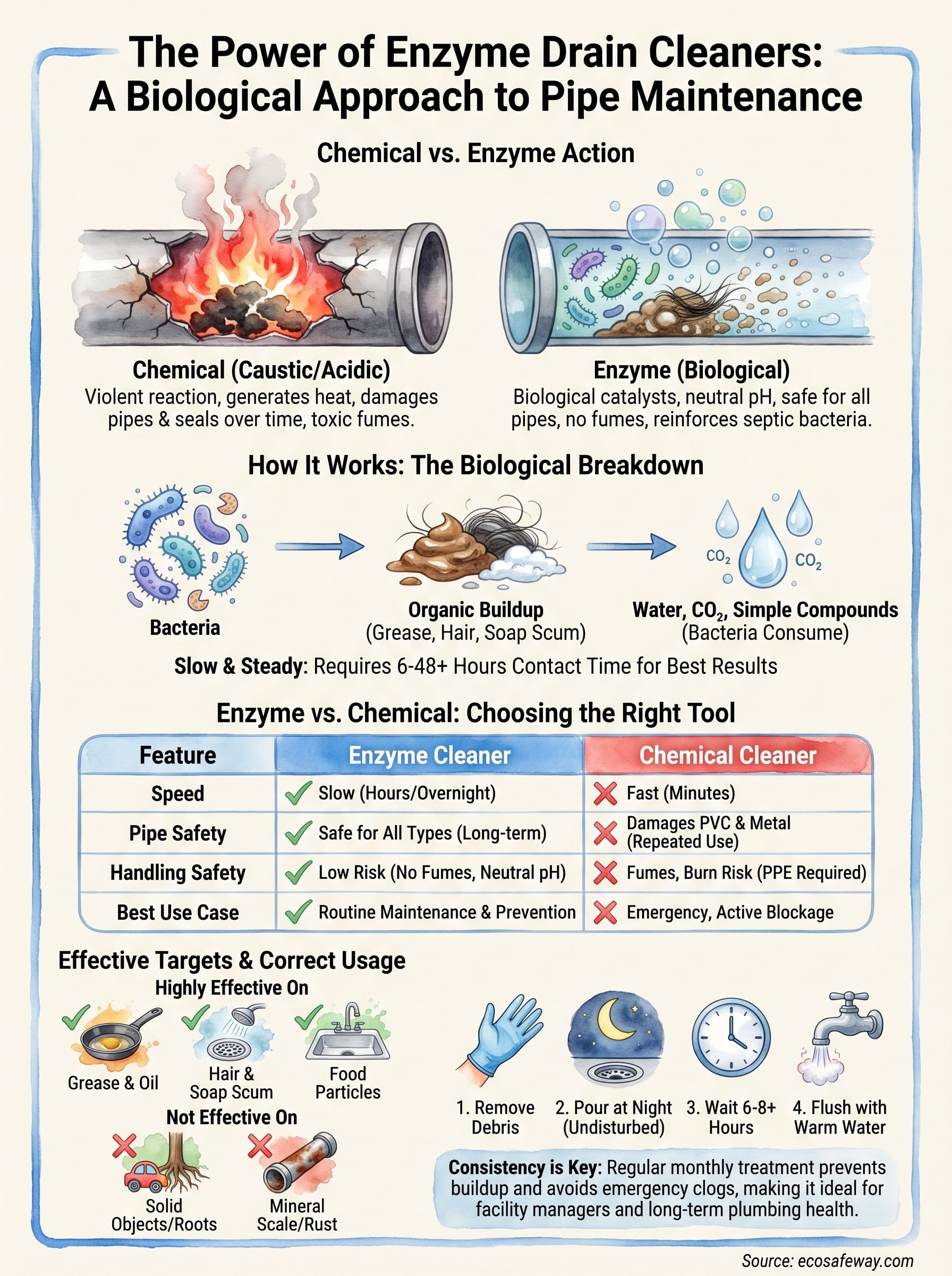 enzyme drain cleaner infographic