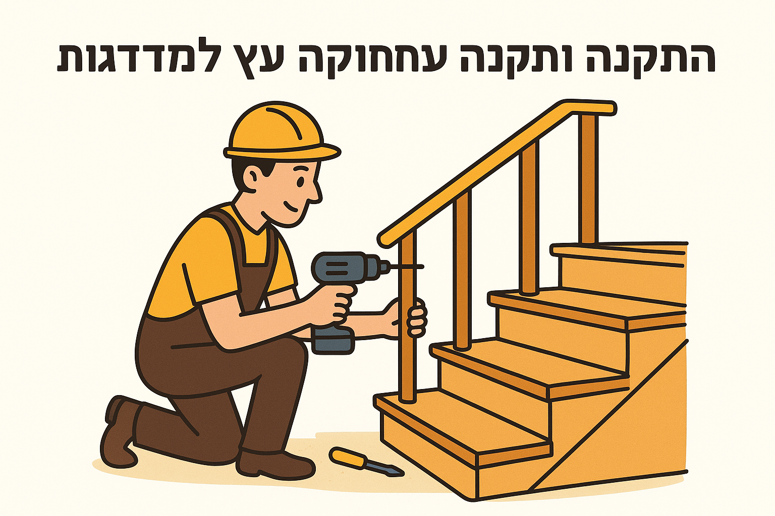 התקנה ותחזוקה של מעקה עץ למדרגות