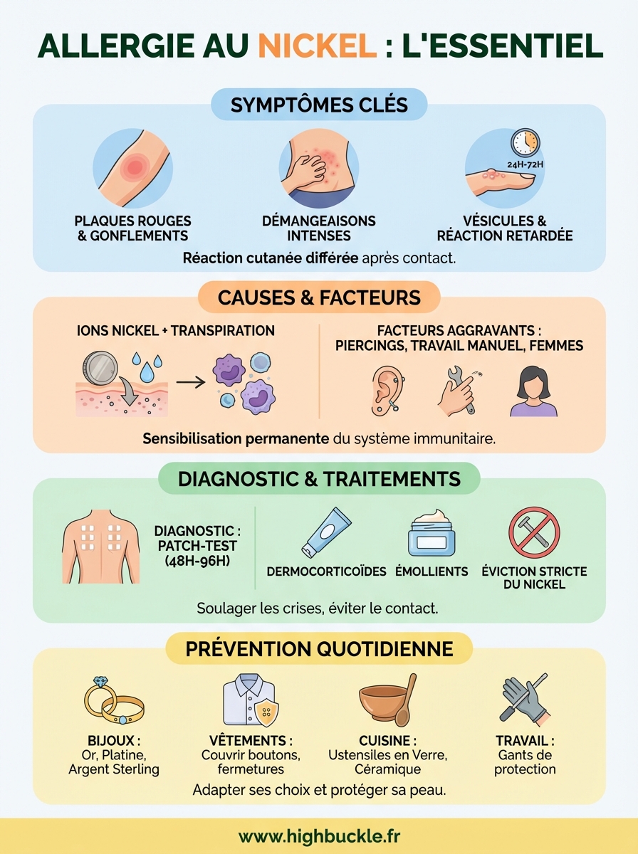allergie au nickel symptômes infographic