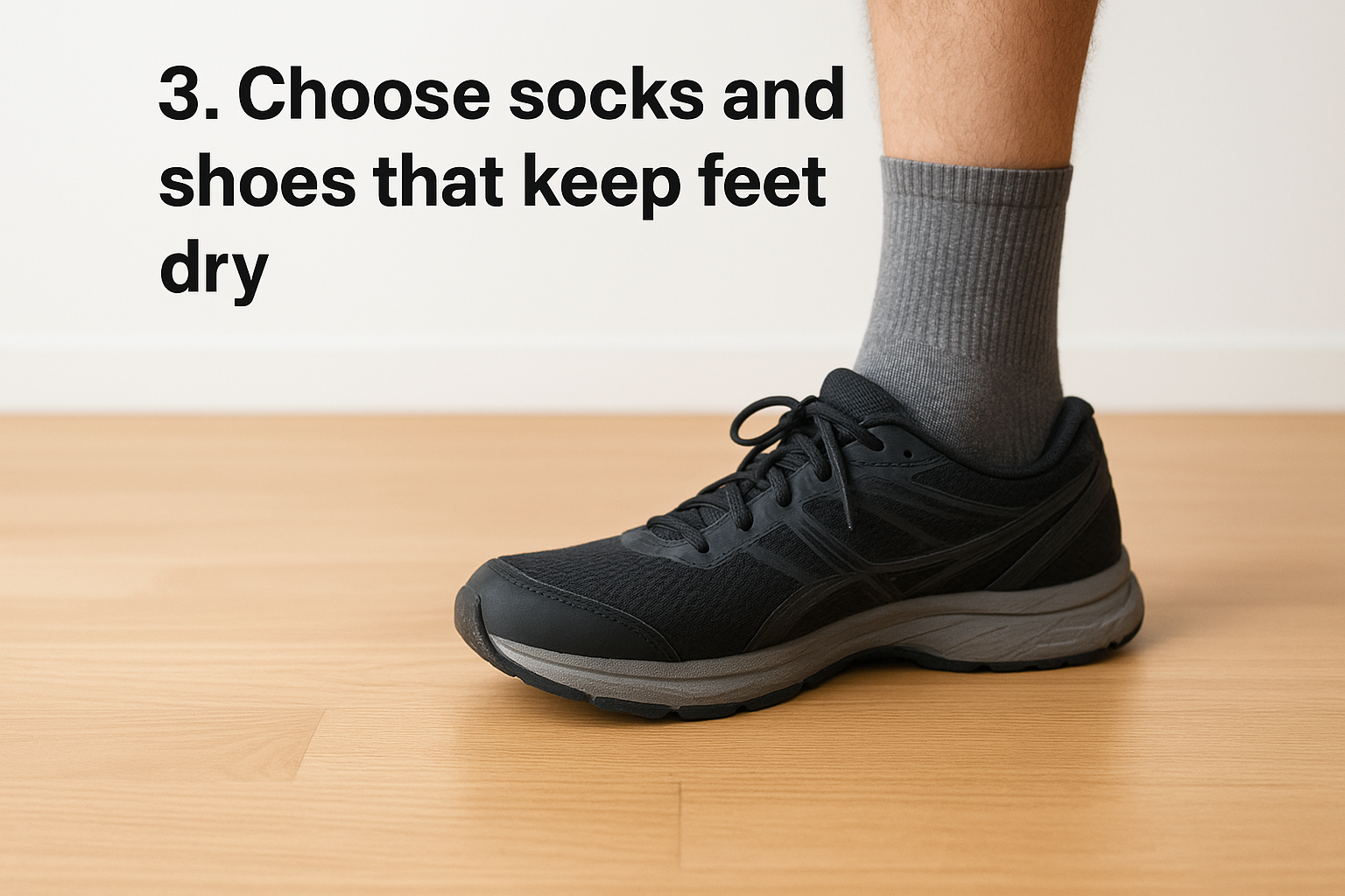 3. Choose socks and shoes that keep feet dry