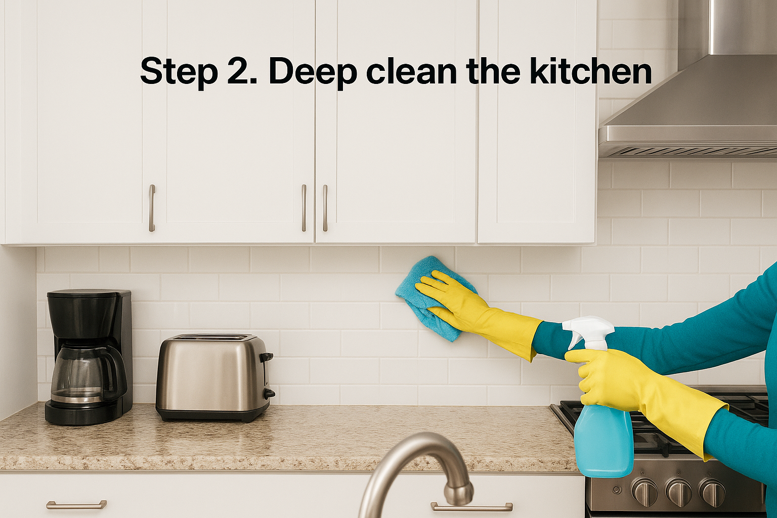 Step 2. Deep clean the kitchen