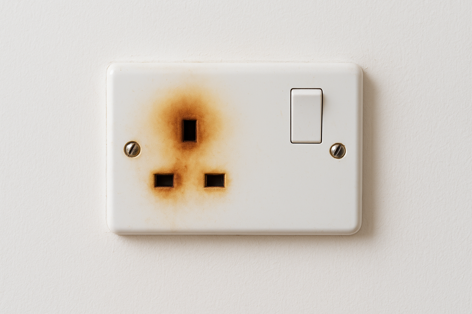 4. Discoloured, warm or loose sockets and switches
