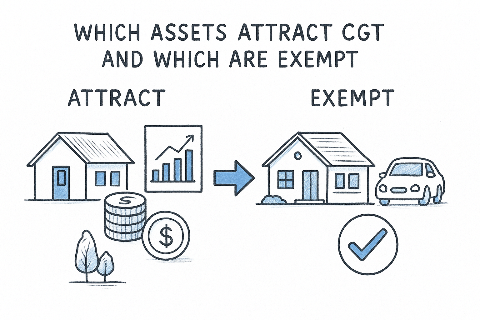 Which assets attract CGT and which are exempt