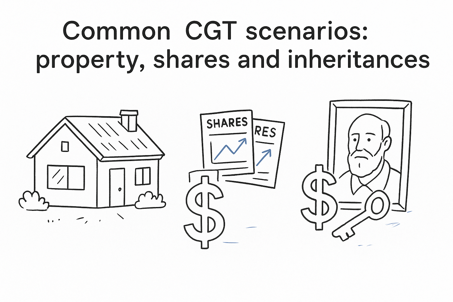 Common CGT scenarios: property, shares and inheritances