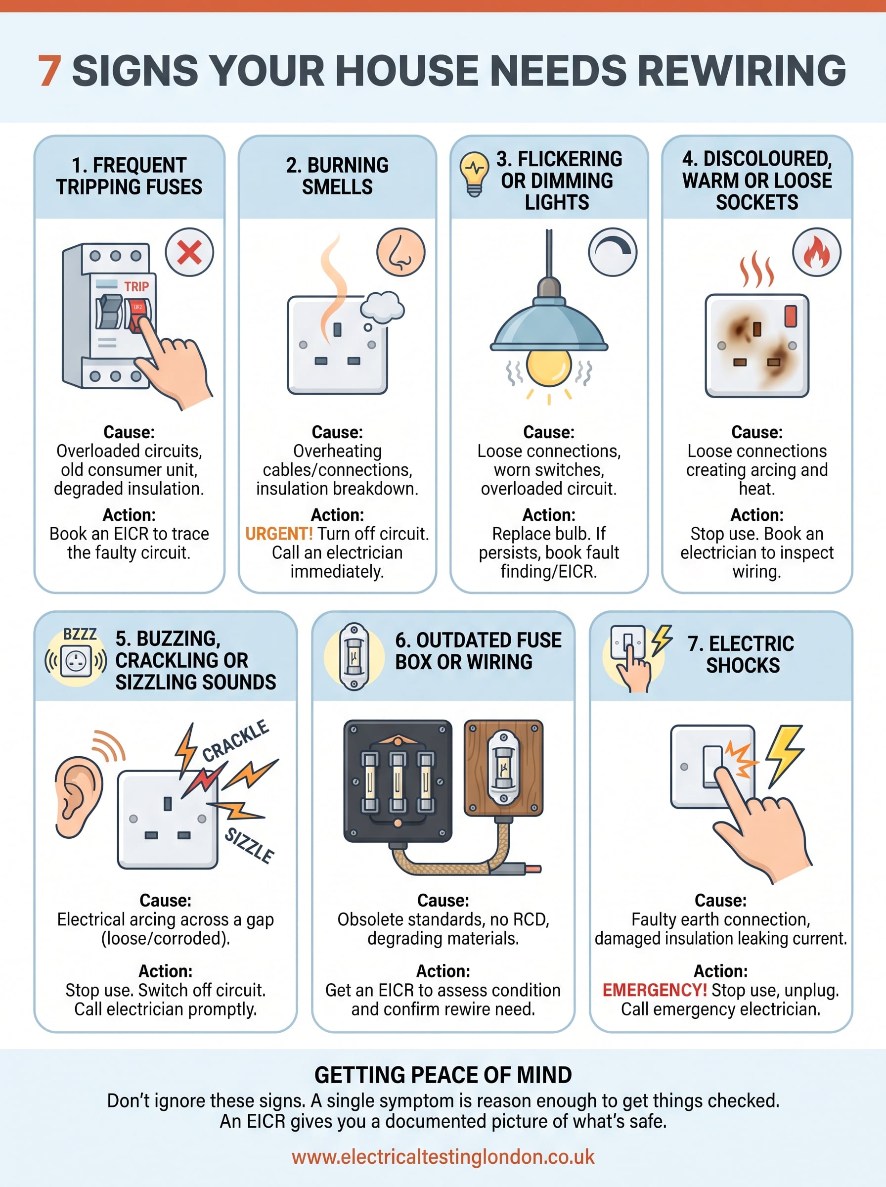 signs your house needs rewiring infographic