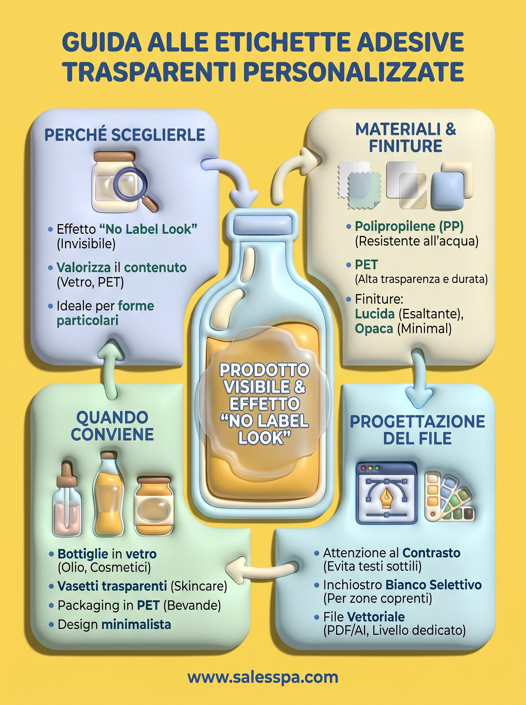 etichette adesive trasparenti personalizzate infographic