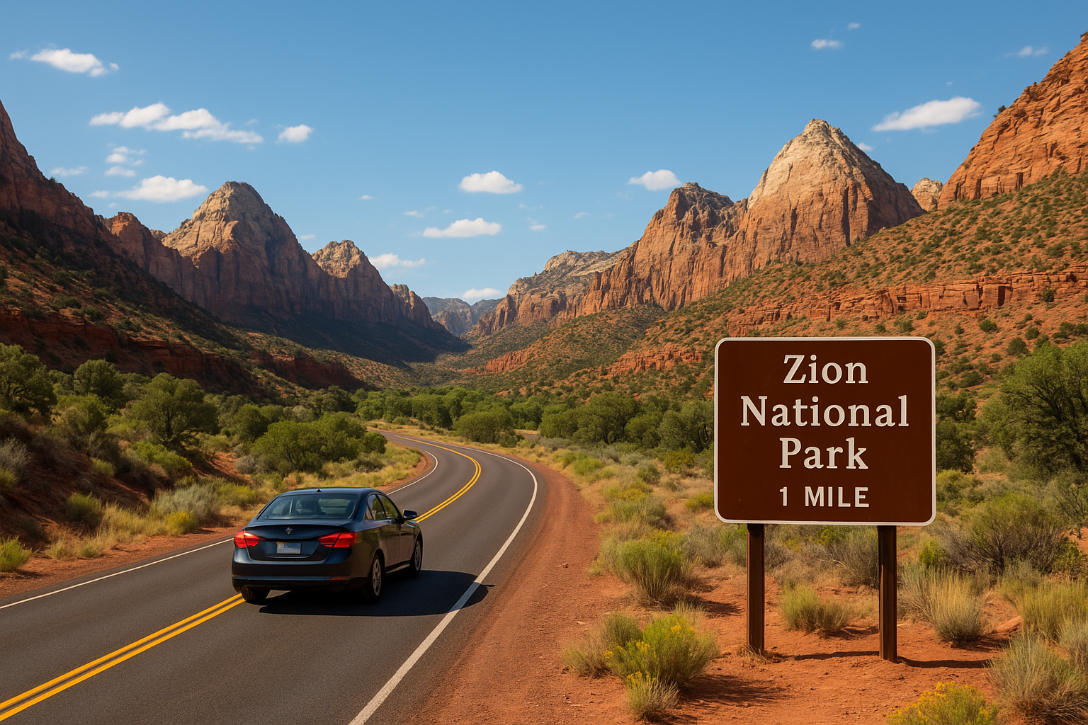 Zion National Park distance and drive time at a glance