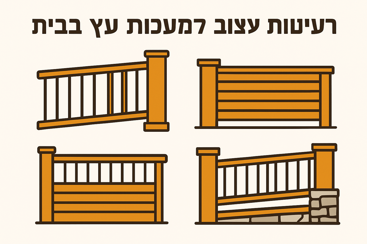 רעיונות עיצוב למעקות עץ בבית