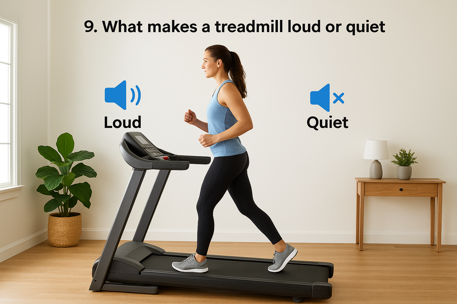 9. What makes a treadmill loud or quiet